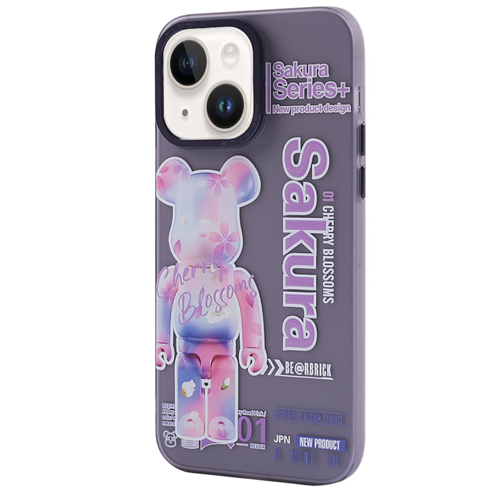 Newface iPhone 14 Kılıf Prada Desenli Kapak - Prada Mor - 1