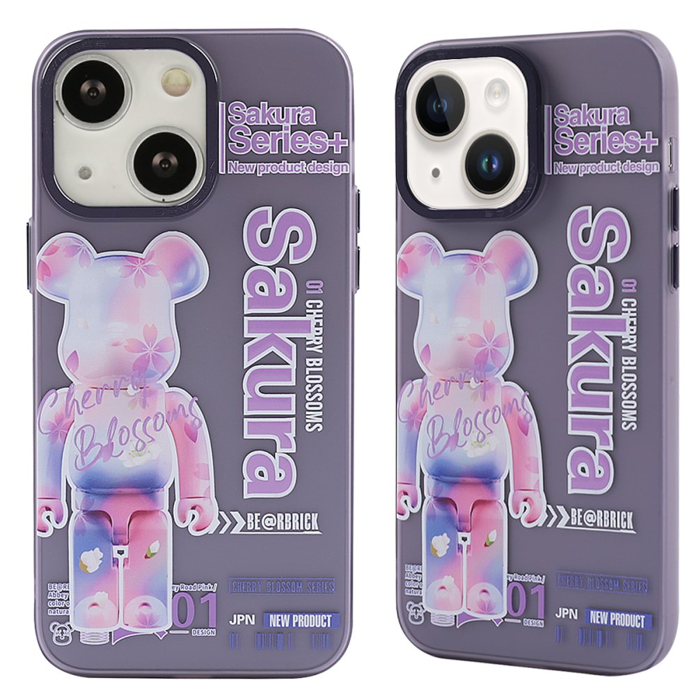 Newface iPhone 14 Kılıf Prada Desenli Kapak - Prada Mor - 1