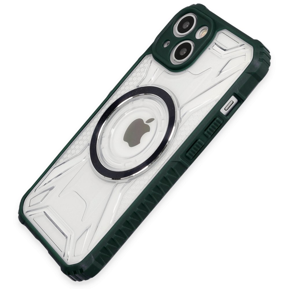 Newface iPhone 14 Kılıf Prag Magneticsafe Kapak - Koyu Yeşil