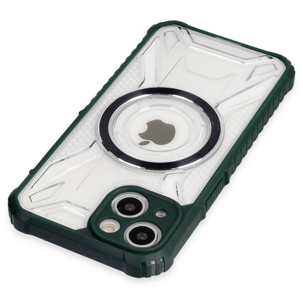 Newface iPhone 14 Kılıf Prag Magneticsafe Kapak - Koyu Yeşil