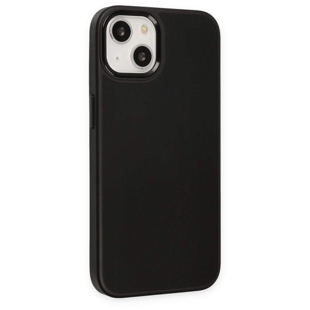 Newface iPhone 14 Plus Kılıf Asya Deri Silikon - Siyah