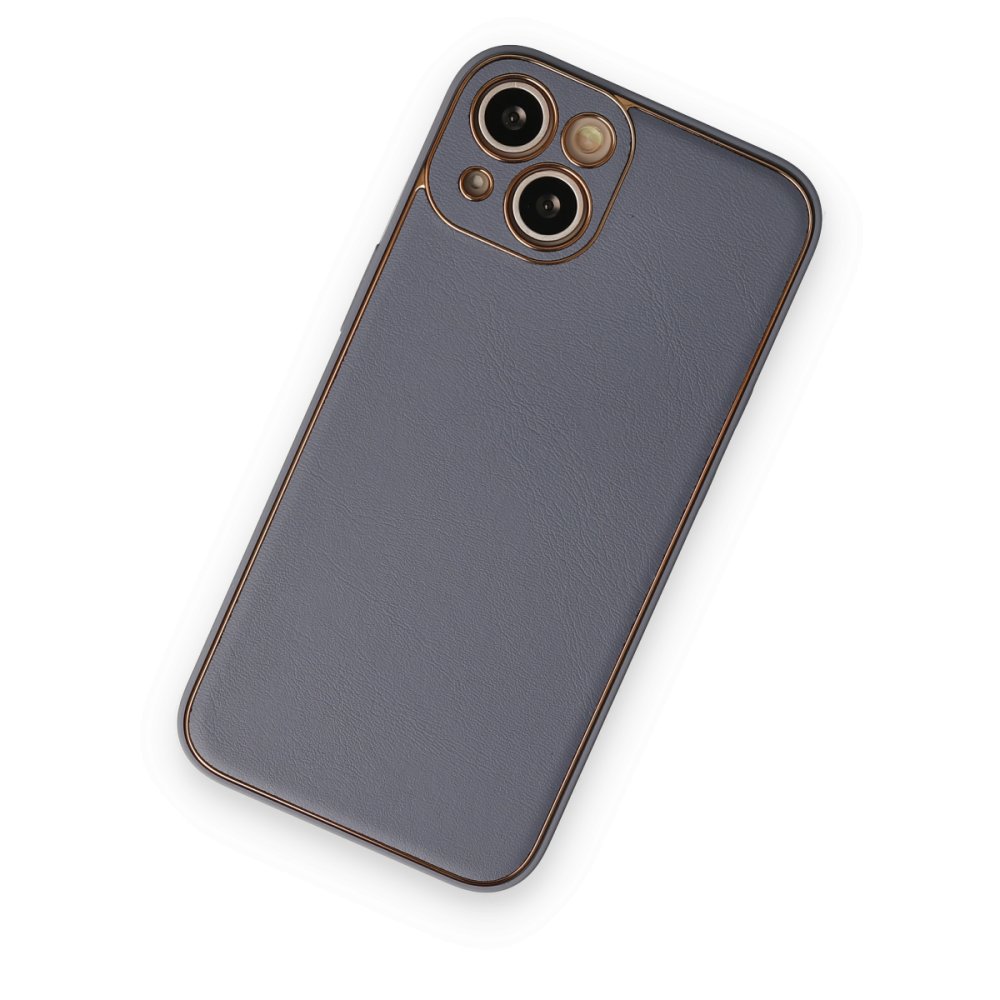 Newface iPhone 14 Plus Kılıf Coco Deri Silikon Kapak - Gri