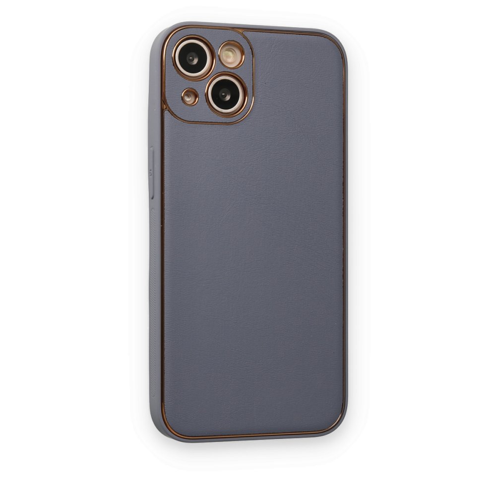 Newface iPhone 14 Plus Kılıf Coco Deri Silikon Kapak - Gri