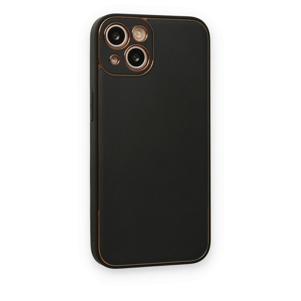 Newface iPhone 14 Plus Kılıf Coco Deri Silikon Kapak - Siyah