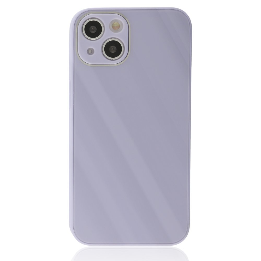 Newface iPhone 14 Plus Kılıf Glass Kapak - Lila