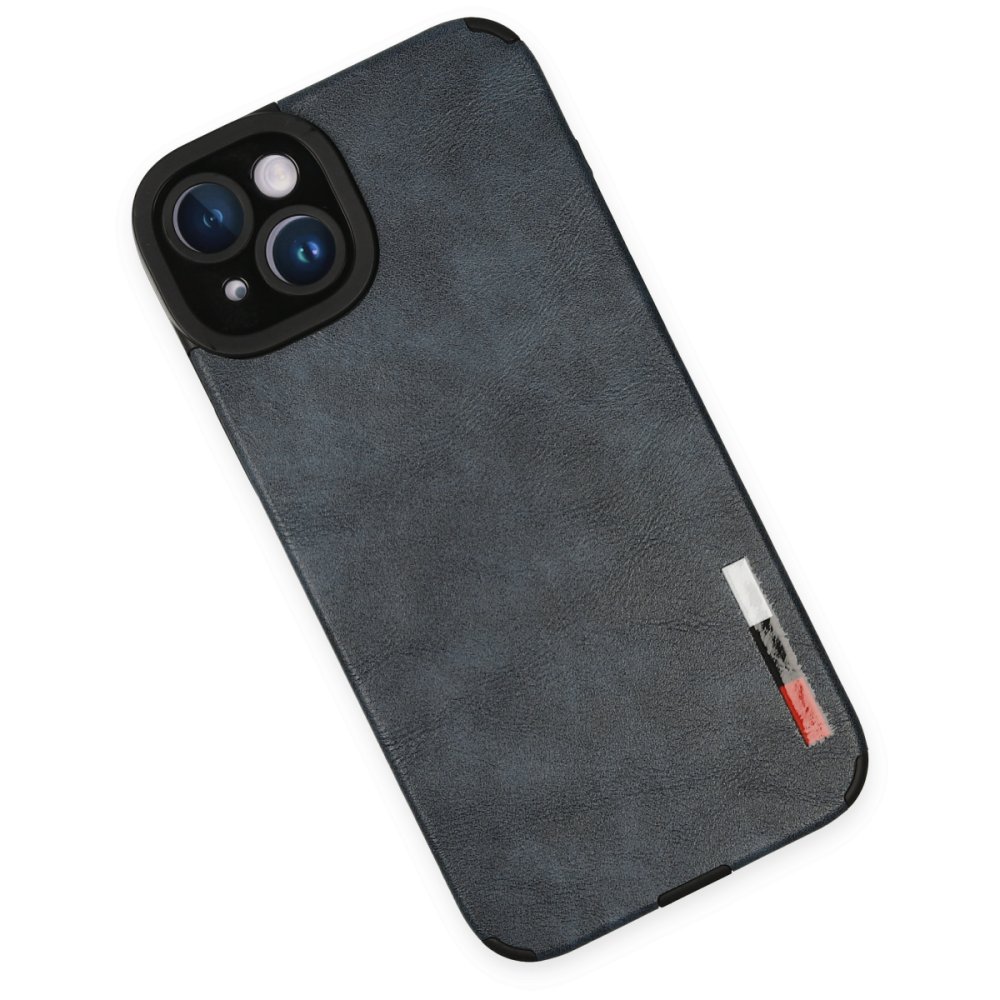 Newface iPhone 14 Plus Kılıf Loop Deri Silikon - Lacivert
