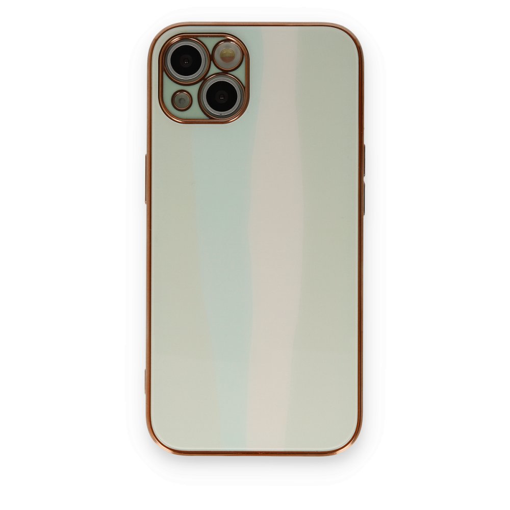 Newface iPhone 14 Plus Kılıf Luna Cam Kapak - Açık Yeşil