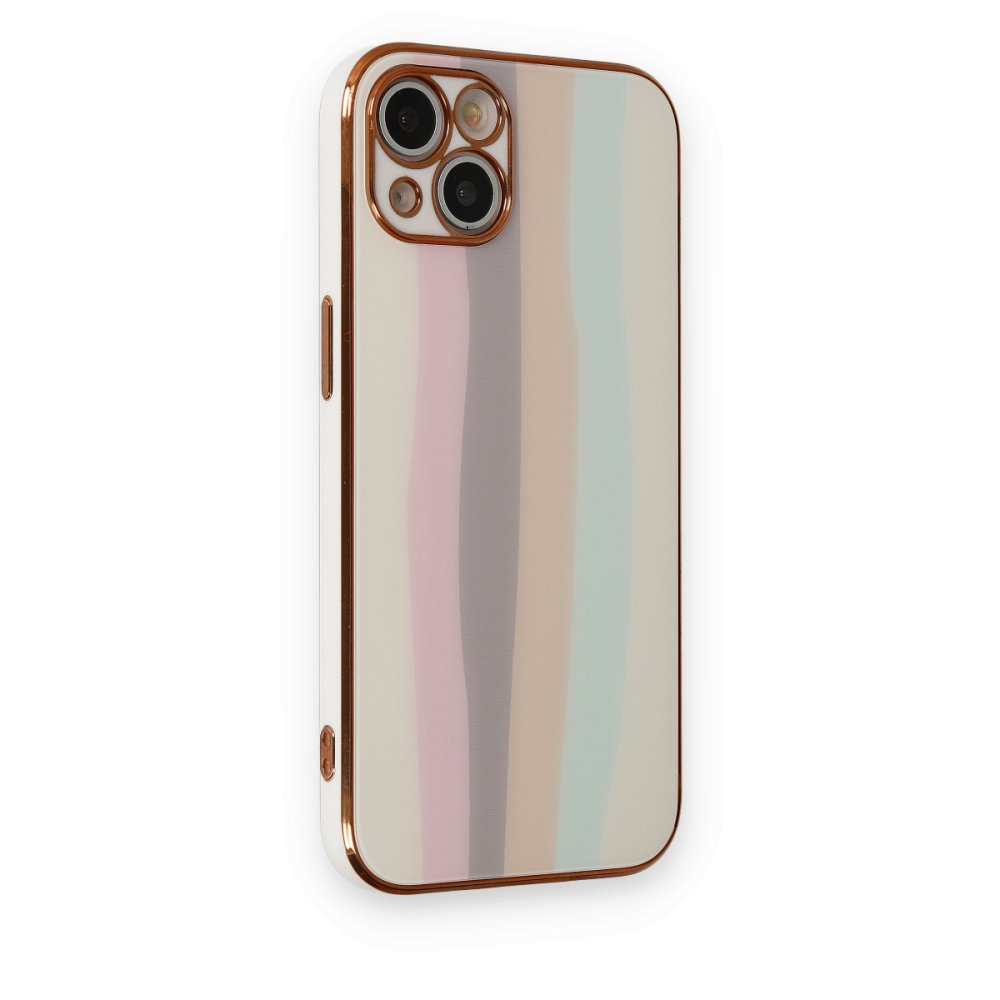 Newface iPhone 14 Plus Kılıf Luna Cam Kapak - Beyaz