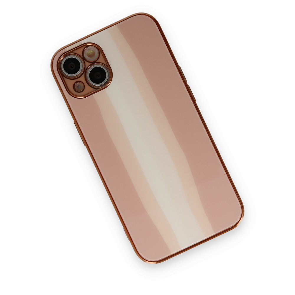 Newface iPhone 14 Plus Kılıf Luna Cam Kapak - Rose