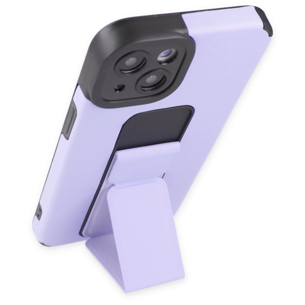 Newface iPhone 14 Plus Kılıf Mega Standlı Silikon - Lila