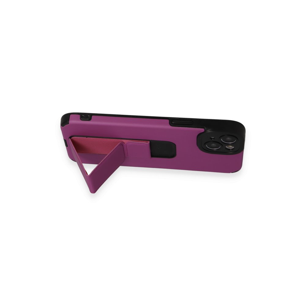 Newface iPhone 14 Plus Kılıf Mega Standlı Silikon - Mor