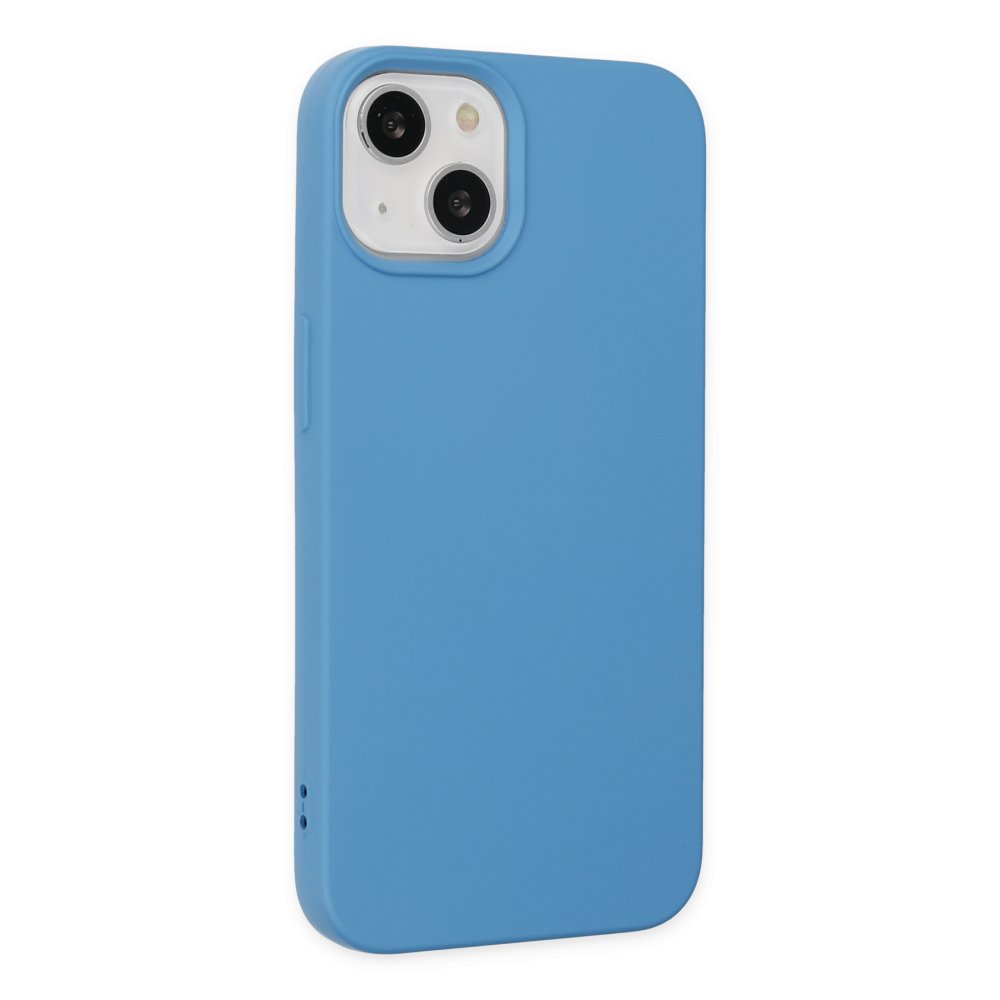 Newface iPhone 14 Plus Kılıf Nano içi Kadife Silikon - Mavi