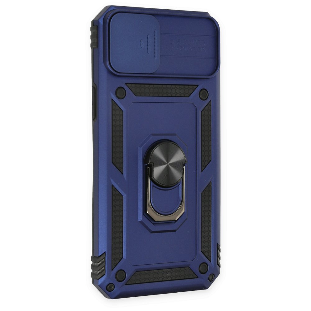 Newface iPhone 14 Plus Kılıf Pars Lens Yüzüklü Silikon - Lacivert