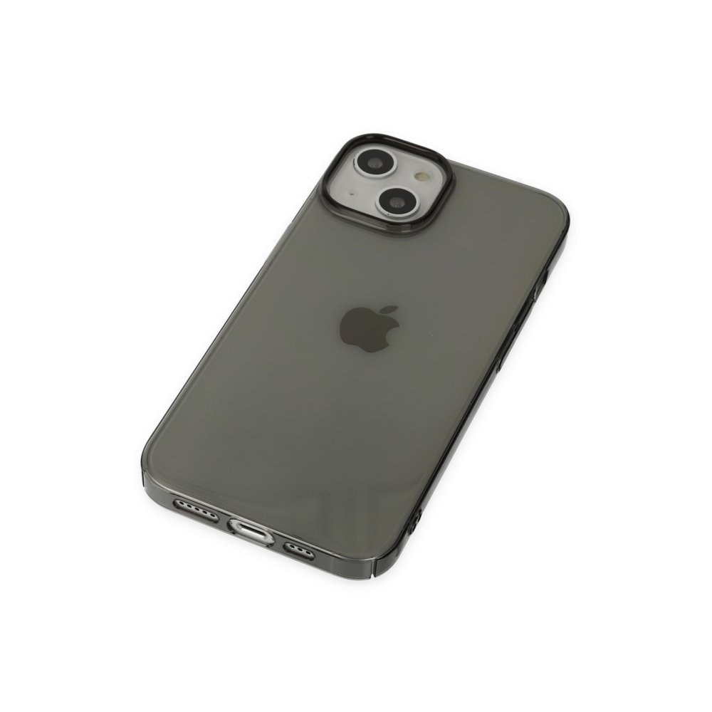 Newface iPhone 14 Plus Kılıf Pc Sert Şeffaf Kapak - Siyah
