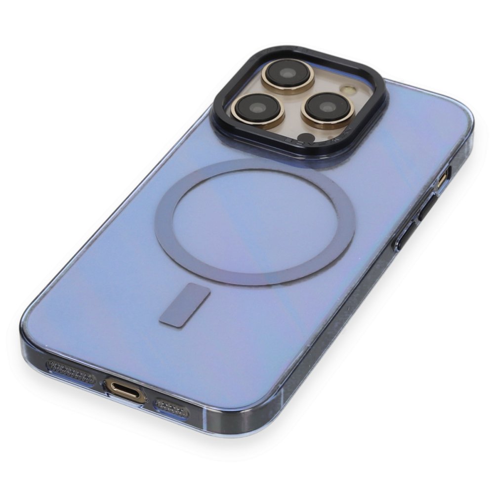 Newface iPhone 14 Pro Kılıf Anka PC Magneticsafe Sert Metal Kapak - Sierra Blue