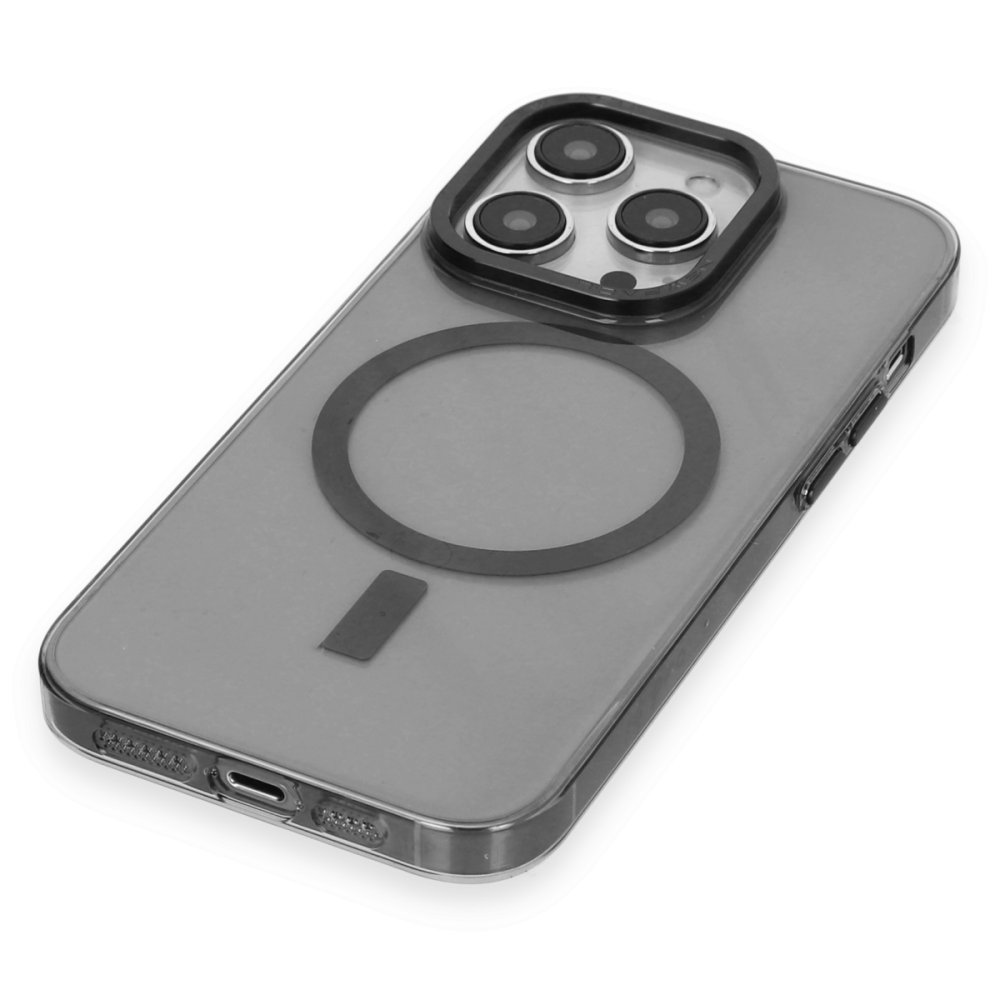 Newface iPhone 14 Pro Kılıf Anka PC Magneticsafe Sert Metal Kapak - Siyah
