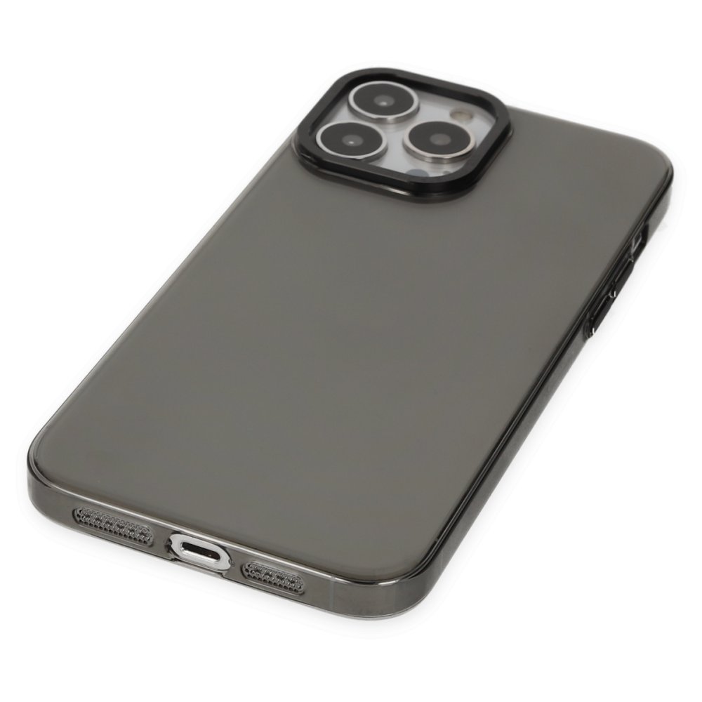 Newface iPhone 14 Pro Kılıf Anka PC Sert Metal Kapak - Siyah