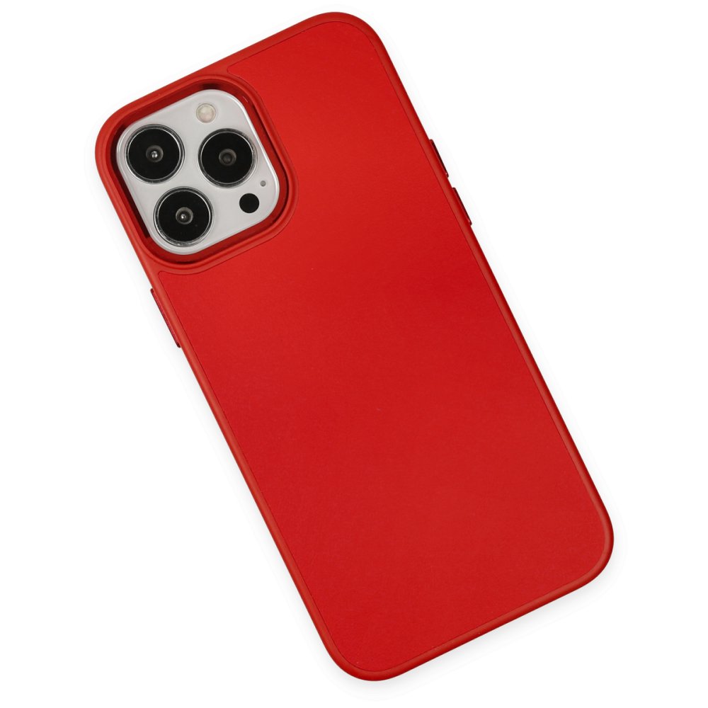 Newface iPhone 14 Pro Kılıf Asya Deri Silikon - Kırmızı