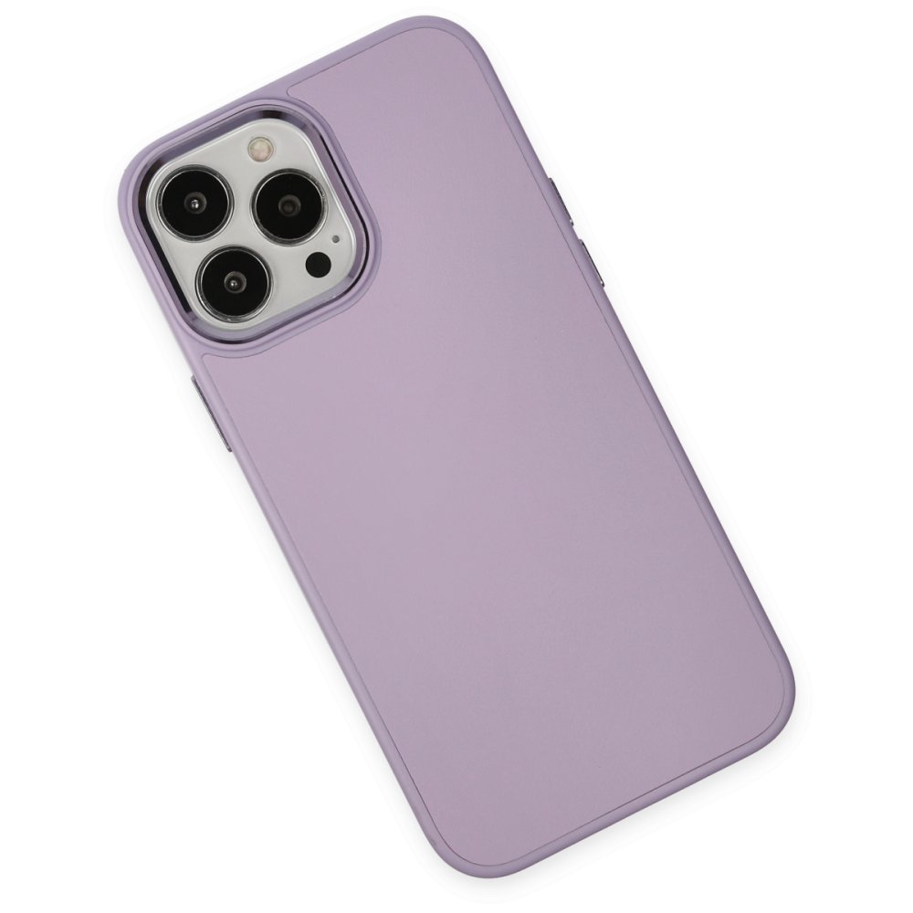 Newface iPhone 14 Pro Kılıf Asya Deri Silikon - Lila