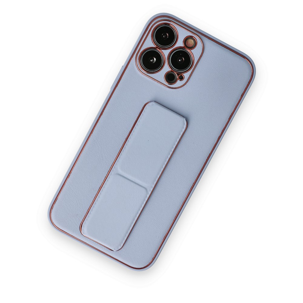 Newface iPhone 14 Pro Kılıf Coco Deri Standlı Kapak - Sky Blue