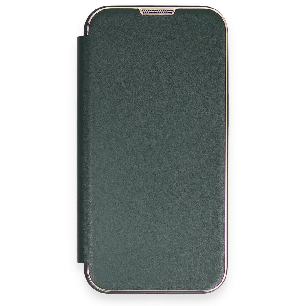 Newface iPhone 14 Pro Kılıf Dolpin Kapaklı - Koyu Yeşil