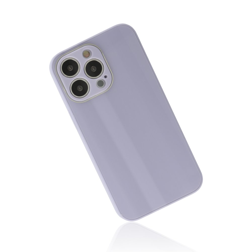 Newface iPhone 14 Pro Kılıf Glass Kapak - Lila