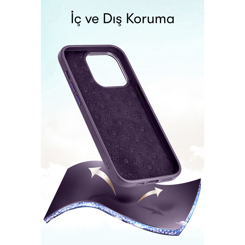 HDD iPhone 14 Pro Kılıf HBC-190 Kolaj Kapak - Koyu Yeşil