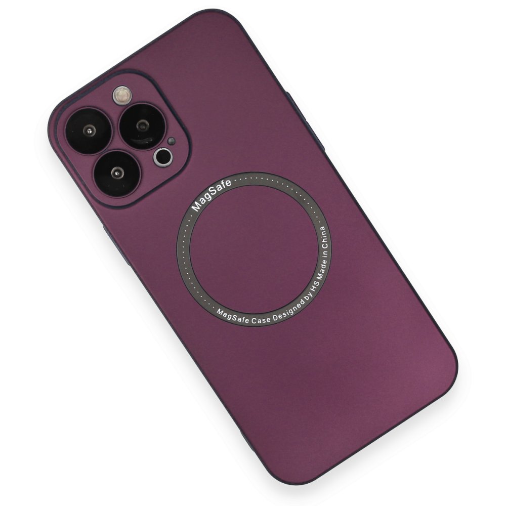 Newface iPhone 14 Pro Kılıf Jack Magneticsafe Lens Silikon - Mürdüm