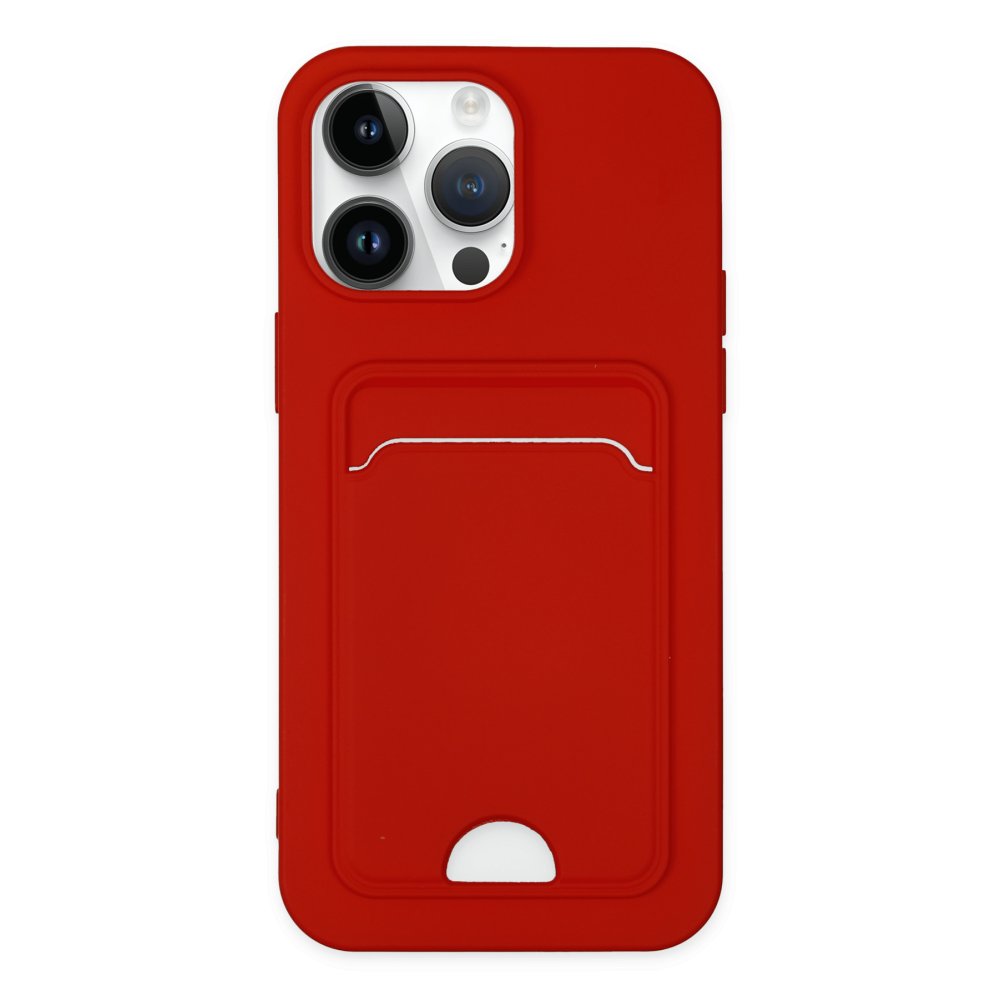 Newface iPhone 14 Pro Kılıf Kelvin Kartvizitli Silikon - Kırmızı
