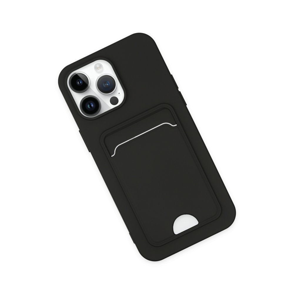 Newface iPhone 14 Pro Kılıf Kelvin Kartvizitli Silikon - Siyah