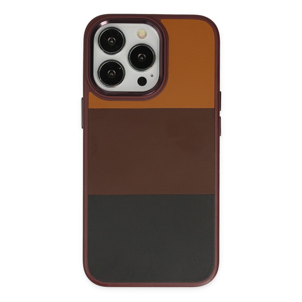 Newface iPhone 14 Pro Kılıf King Kapak - Bordo-Siyah