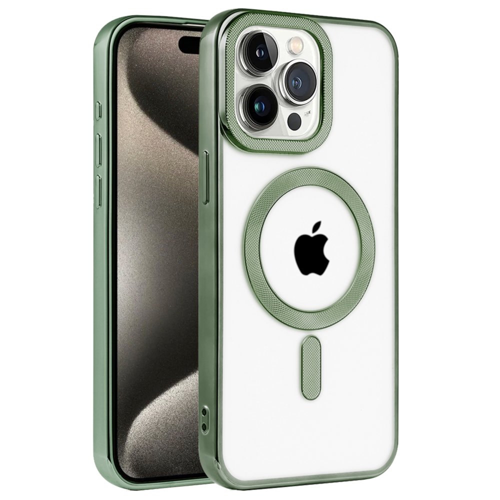 Newface iPhone 14 Pro Kılıf Kronos Magsafe Kapak - Koyu Yeşil