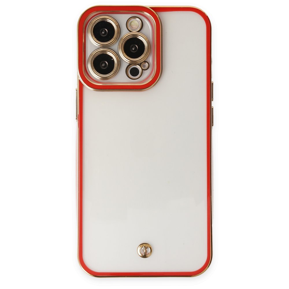 Newface iPhone 14 Pro Kılıf Liva Lens Silikon - Kırmızı