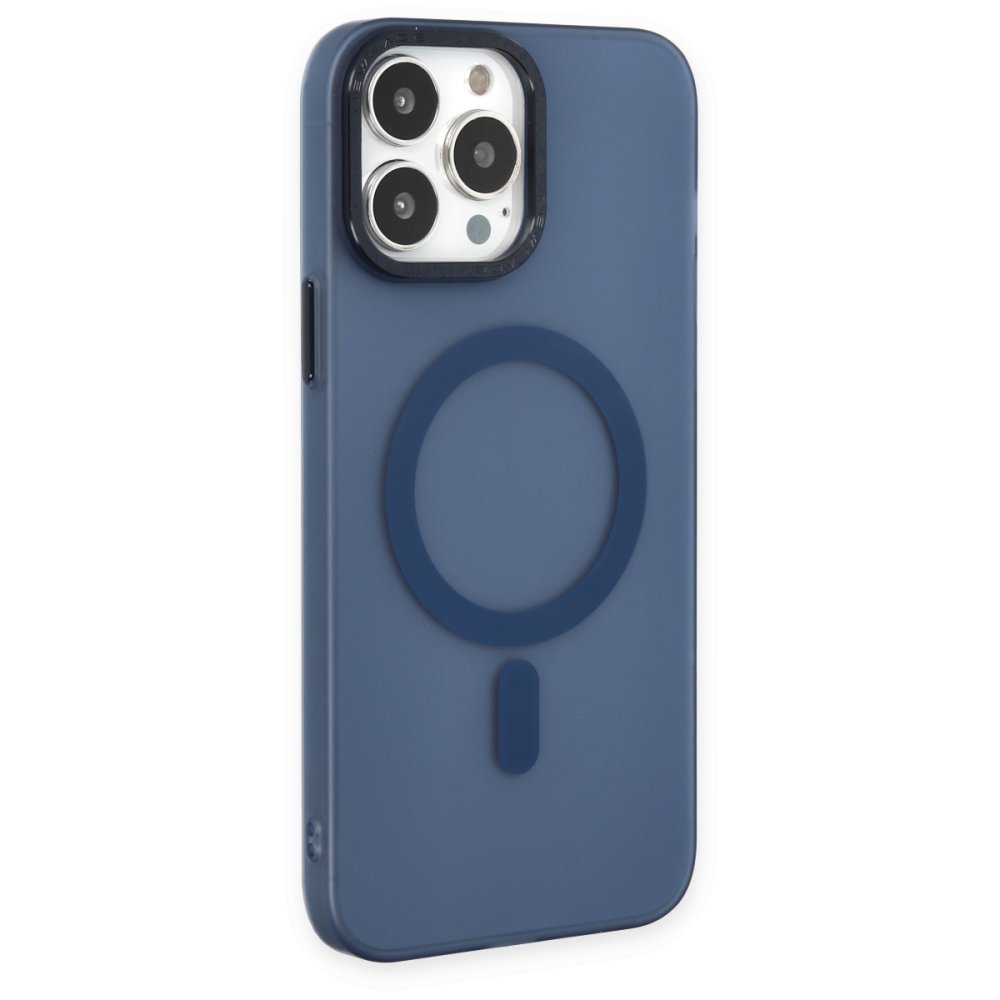 Newface iPhone 14 Pro Kılıf Lodos Magneticsafe Mat Kapak - Mavi