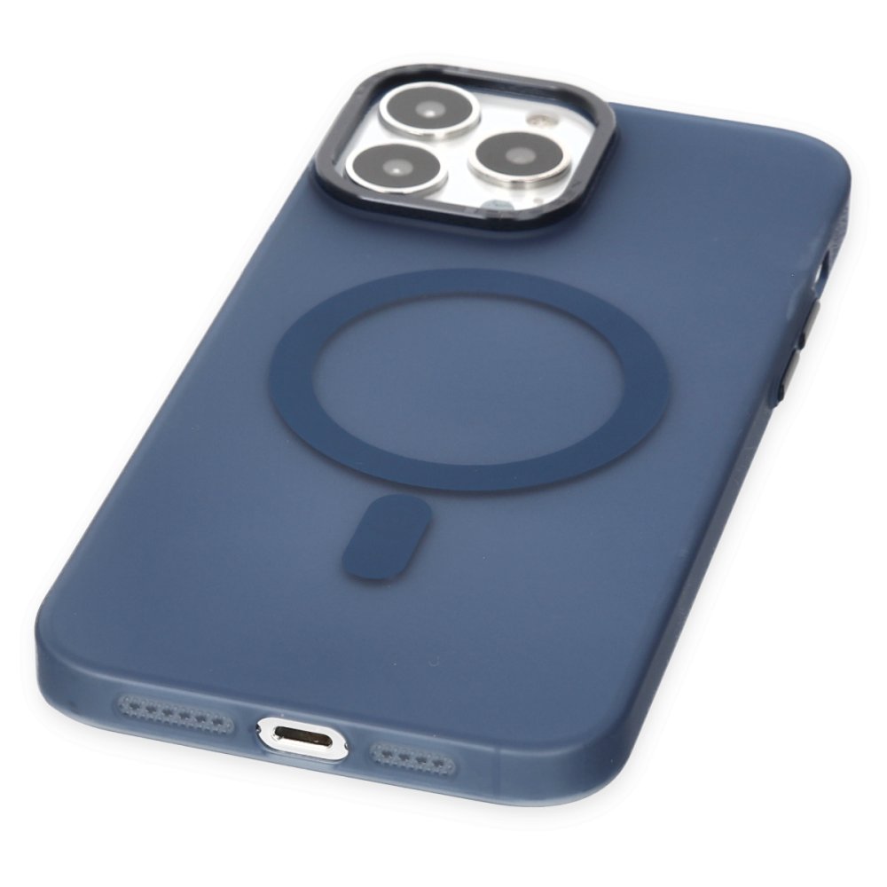 Newface iPhone 14 Pro Kılıf Lodos Magneticsafe Mat Kapak - Mavi