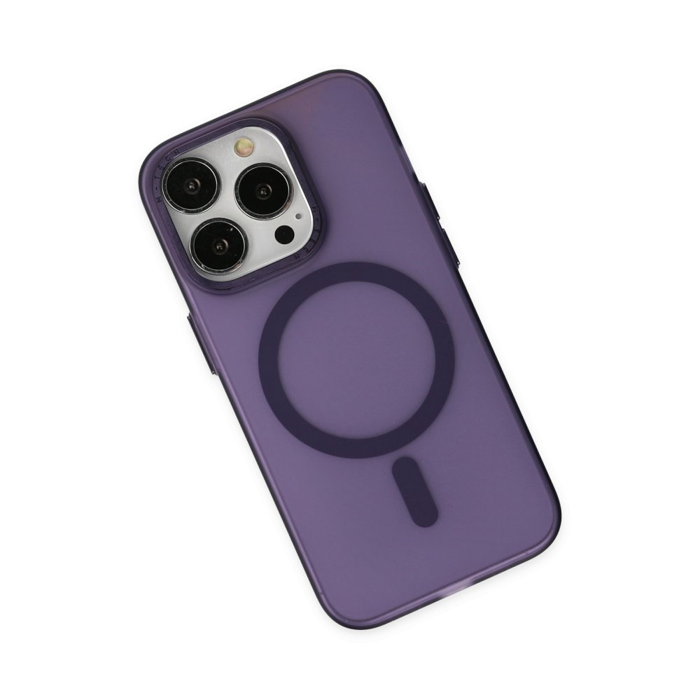 Newface iPhone 14 Pro Kılıf Lodos Magneticsafe Mat Kapak - Mor