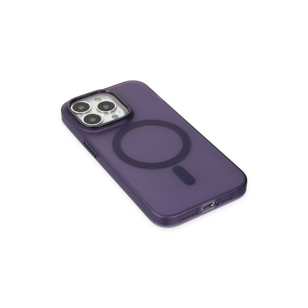 Newface iPhone 14 Pro Kılıf Lodos Magneticsafe Mat Kapak - Mor