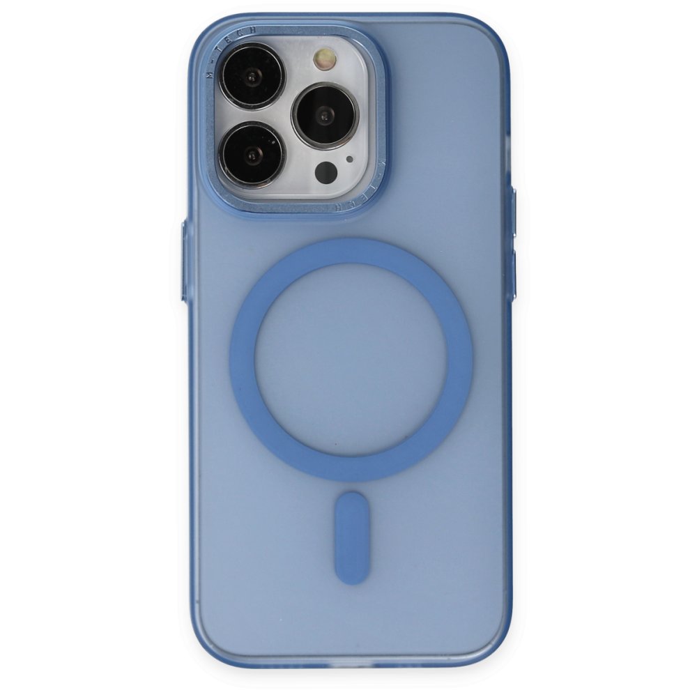 Newface iPhone 14 Pro Kılıf Lodos Magneticsafe Mat Kapak - Sierra Blue
