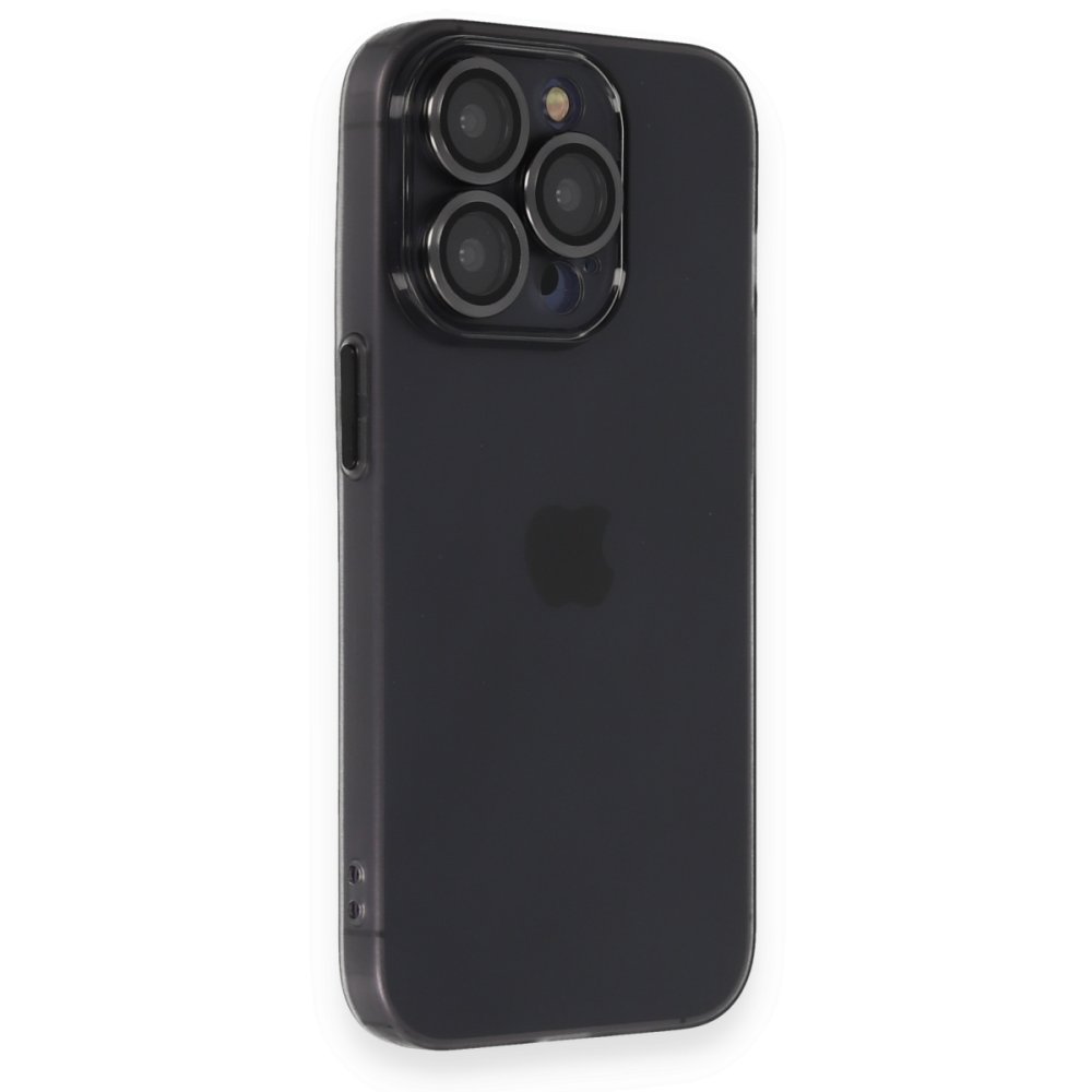 Newface iPhone 14 Pro Kılıf Luko Lens Silikon - Siyah