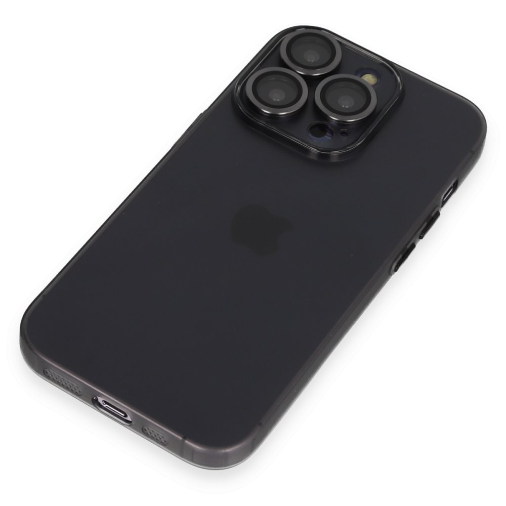 Newface iPhone 14 Pro Kılıf Luko Lens Silikon - Siyah