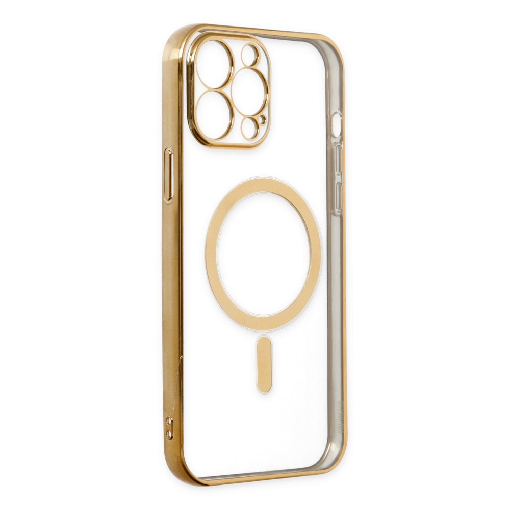 Newface iPhone 14 Pro Kılıf Magneticsafe Lazer Silikon - Gold