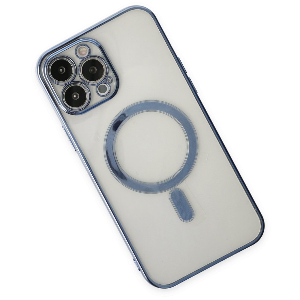 Newface iPhone 14 Pro Kılıf Magneticsafe Lazer Silikon - Sierra Blue