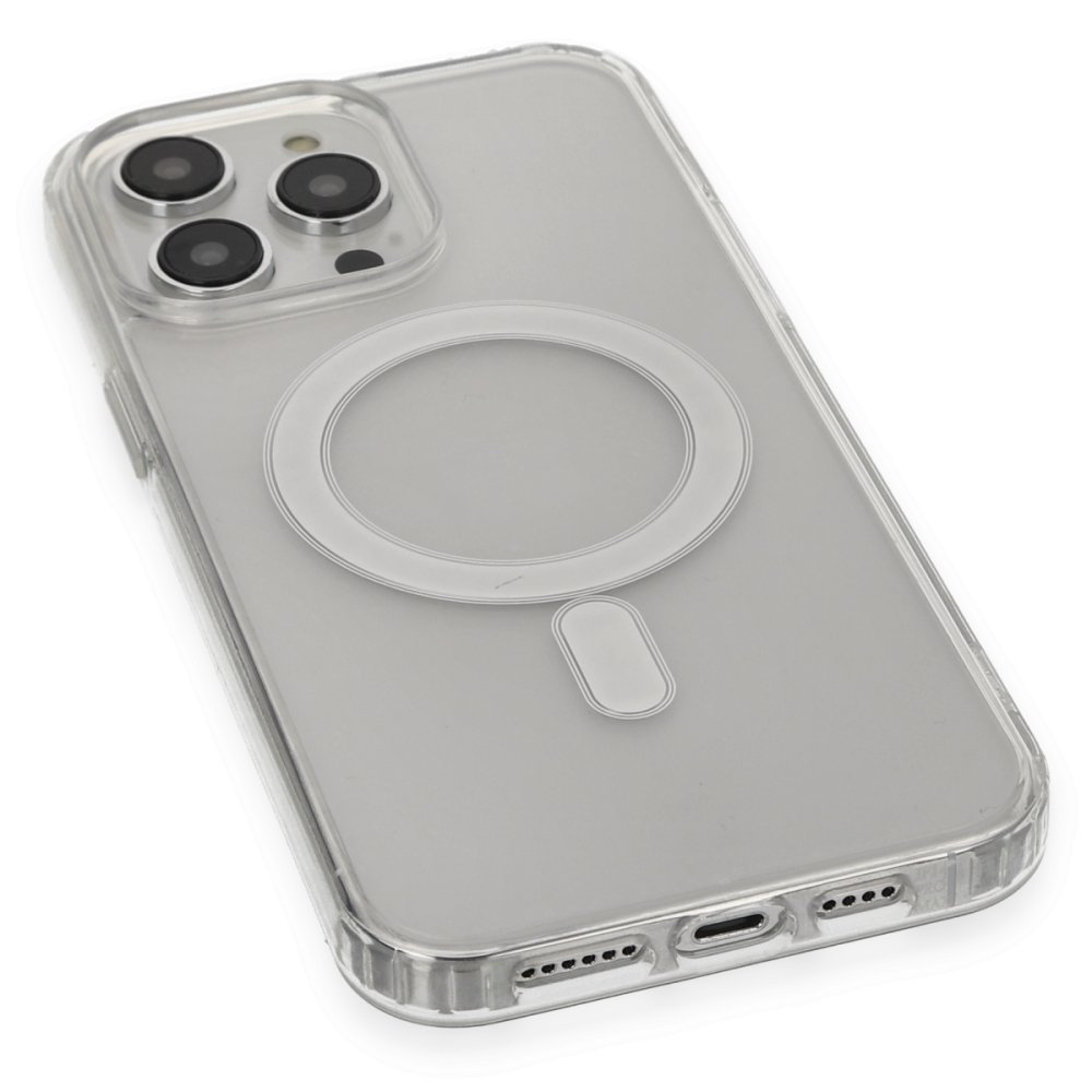 Newface iPhone 14 Pro Kılıf Matte Şeffaf Magneticsafe - Şeffaf