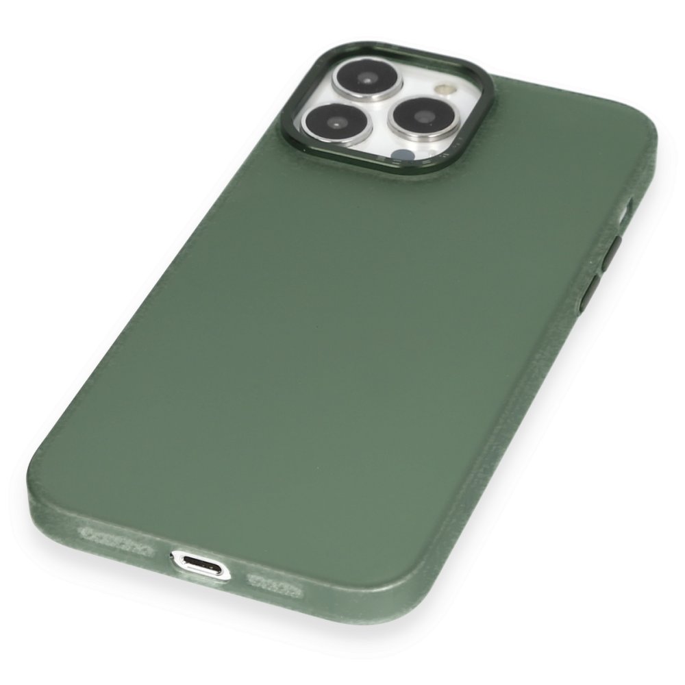 Newface iPhone 14 Pro Kılıf Modos Metal Kapak - Koyu Yeşil