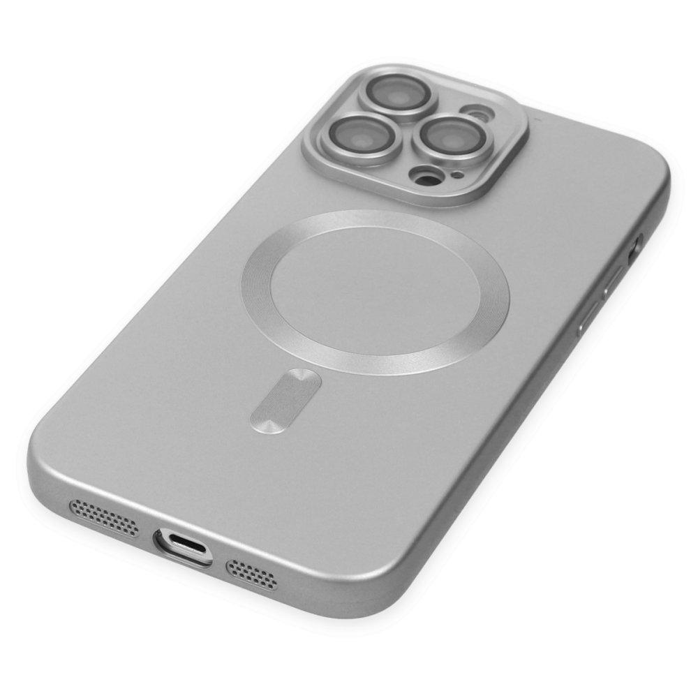 Newface iPhone 14 Pro Kılıf Moshi Lens Magneticsafe Silikon - Gümüş