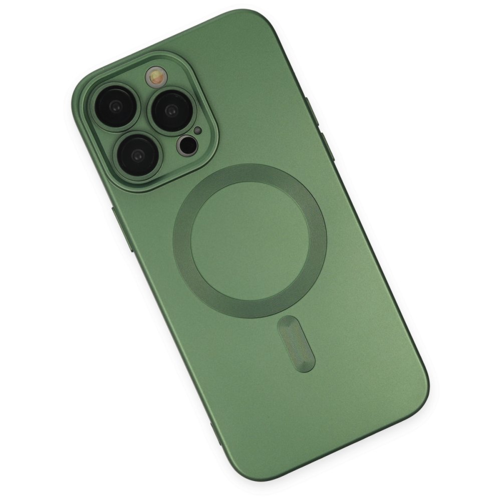 Newface iPhone 14 Pro Kılıf Moshi Lens Magneticsafe Silikon - Yeşil