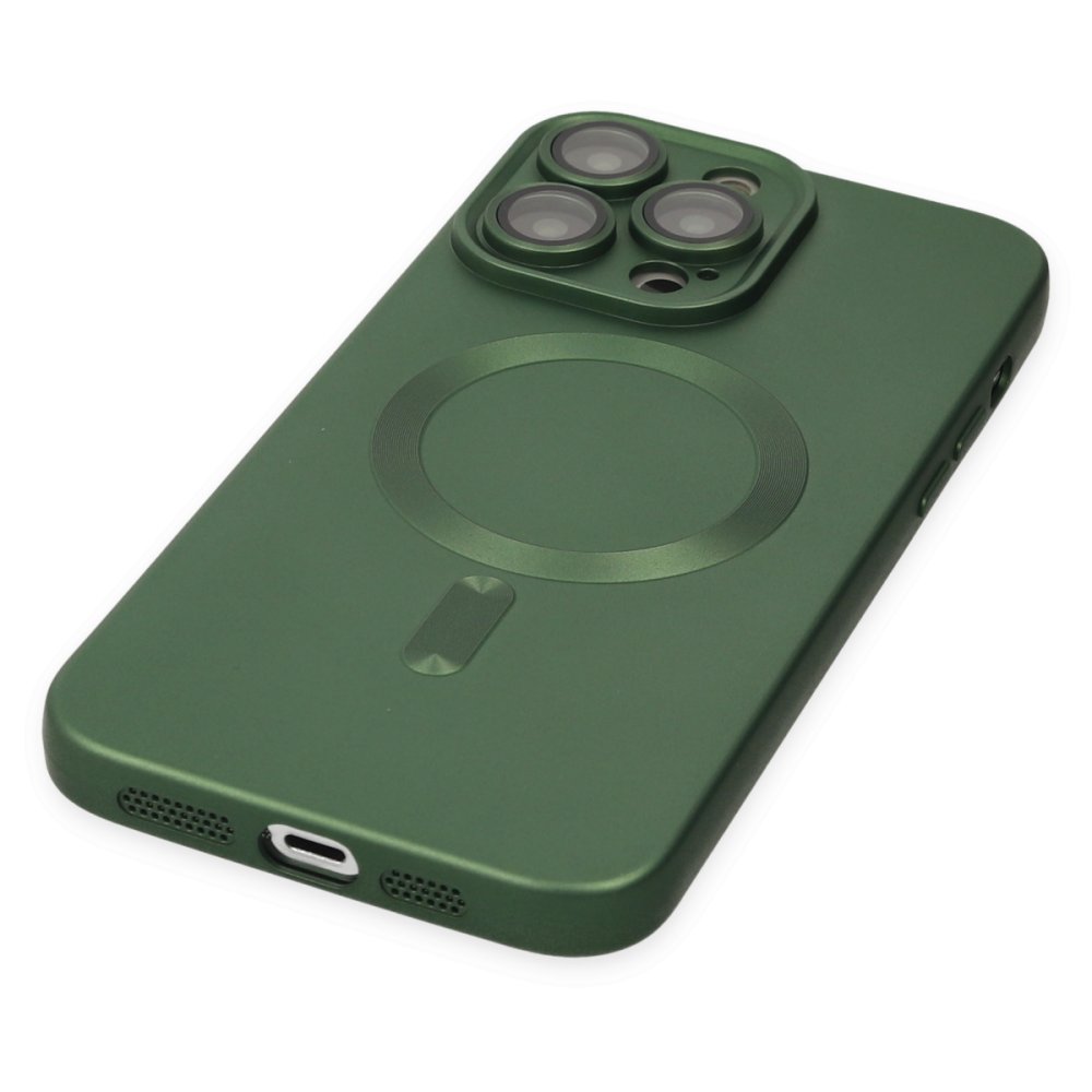 Newface iPhone 14 Pro Kılıf Moshi Lens Magneticsafe Silikon - Yeşil