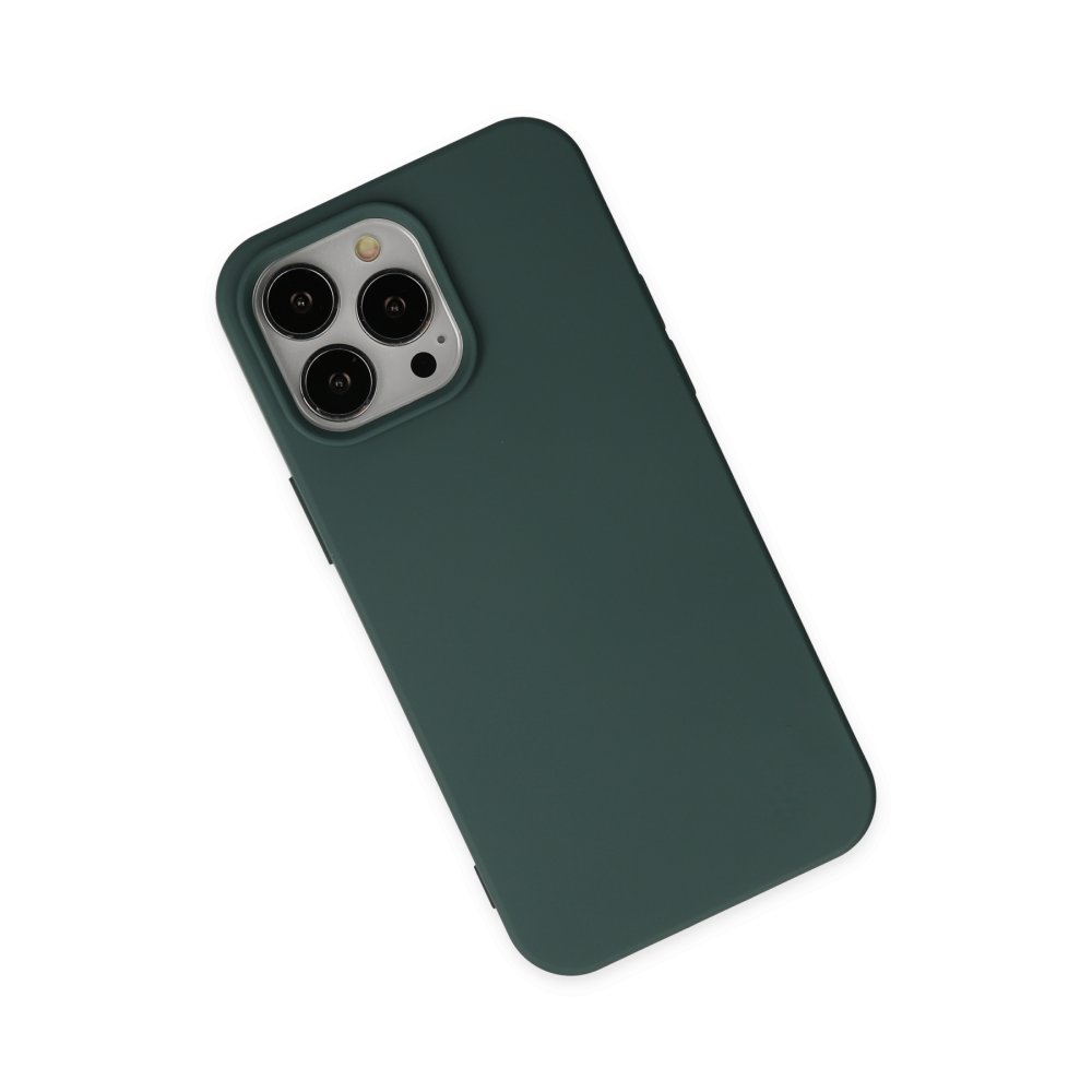 Newface iPhone 14 Pro Kılıf Nano içi Kadife Silikon - Koyu Yeşil