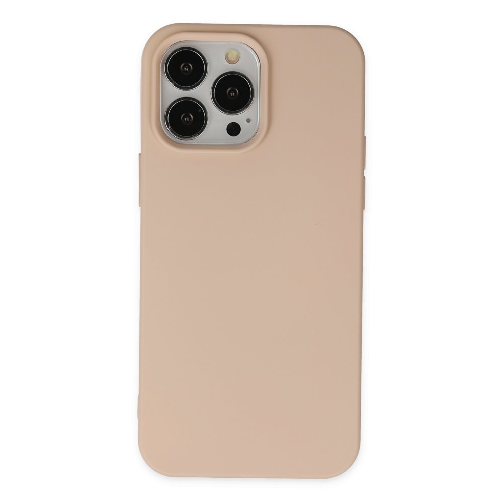 Newface iPhone 14 Pro Kılıf Nano içi Kadife Silikon - Pudra