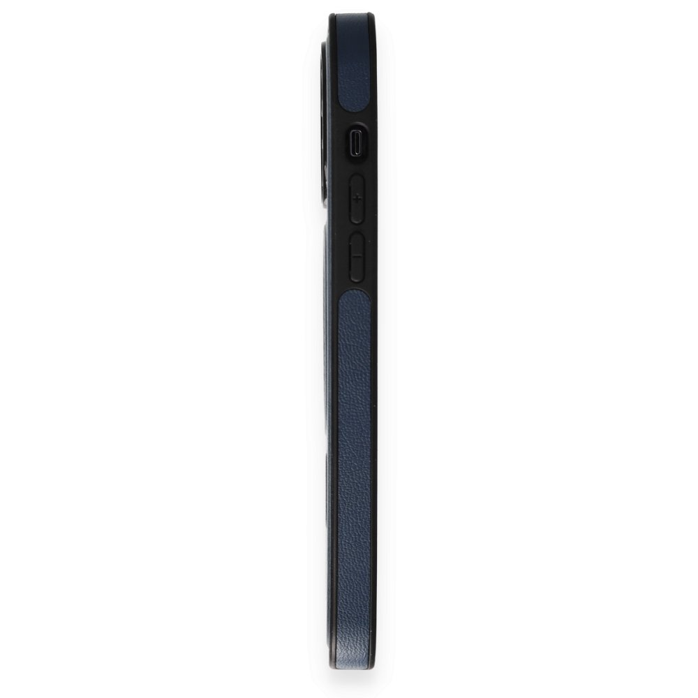 Newface iPhone 14 Pro Kılıf Ozzi Magsafe Deri Kapak - Lacivert